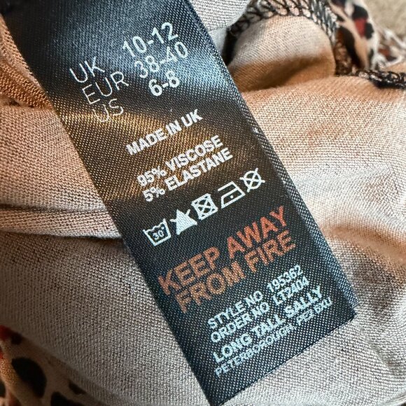 LTS Long Tall Sally Animal Print Long Sleeve Jumpsuit Stretch Comfy Size 6-8 - Picture 11 of 11